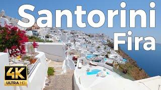 Fira Santorini Walking Tour 4k Ultra HD 60fps – With Captions