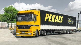 ETS 2 1.50x Mercedes Actros MP1  PNG 1.10.2  Reshade  Gameplay 4K  Moza R5 + wheel cam