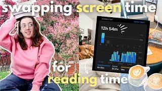 swapping my screen time for reading for a week  READING VLOG