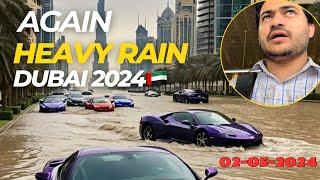 Again Heavy Rain in Dubai 2024  Garian Doob Gai  Dubai Police Recovered Rain Water in 2 hours