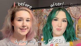 dyeing my hair GREEN manic panic green envy & enchanted forest