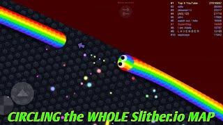 I CIRCLED THE WHOLE SLITHER.IO LOBBY  circling the whole slither.io map Epic GamePlay