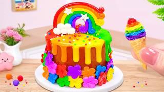 Beautiful Flowers On Rainbow Cake Sprinkles  Tiny Rainbow Chocolate Cake Recipes  Petite Baker