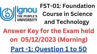 FST-01 Solution  Exam held on 05122023  Foundation Course in Science @naviclasses