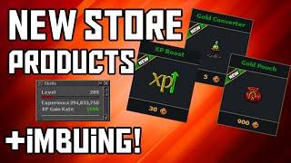 New Tibia Store Products – XP Boost Gold Pouch & Converter + Imbuing