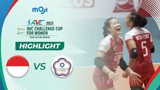 Highlight AVC Challenge Cup for Women 2023 - Indonesia vs Chinese Taipei 3 - 2  Moji