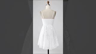 Modest White A-Line Spaghetti Straps Short Dress Dress Id CGZL231427 #graduationdress