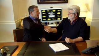 Disney Lucasfilm purchase George Lucas and Bob Iger sign and discuss acquisition