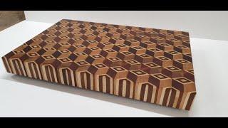 tumbling block end grain cutting board how to make it