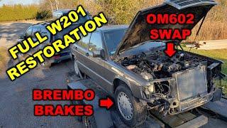 Mercedes-Benz 190E W201 - OM602 engine swap and OEM+ full restoration - Episode 1