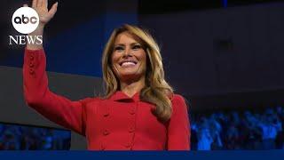 Melania Trump enters RNC convention hall to roaring applause and standing ovation