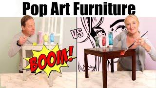 3 Colour Painting Pop Art Furniture *Thrift Store Makeover #4  R Studios