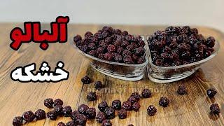 طرز تهیه آلبالو خشکه در نور آفتاب  آلبالو نیمه خشک  آلبالو خشکه  ترشک آلبالو  dried sour cherry