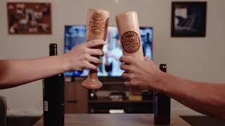 The Perfect Pair - Beer Mugs and Wine Glasses Made from Baseball Bats