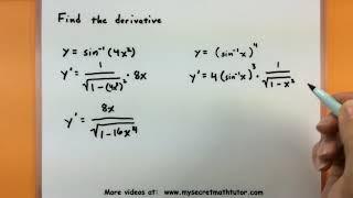 Calculus - Find the derivative of inverse trigonometric functions