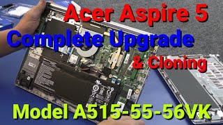 How To Upgrade M.2 SSD Memory & Add Additional SSD In Acer Aspire 5 A515-55 Laptop