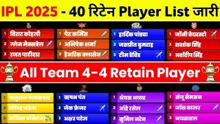 IPL Retained Players 2025 - All Team 4-4 Retained Players List Announce Before Mega Auction