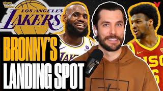 Bronny James value in NBA Draft LeBron James & Lakers top landing spot?  Hoops Tonight