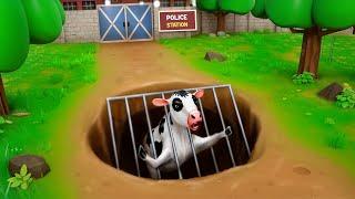 Cows Jail Escape Adventure Funny Cow Videos  Funny Animals Cartoons 2024