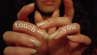 ASMR touching your face during storm sticky sounds hand movements