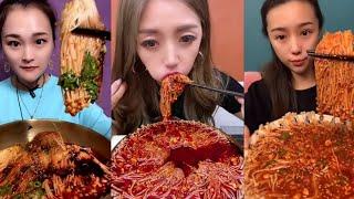 Chinese Mukbang ASMR SPICY ENOKI MUSHROOM MUKBANG 먹방 No Talking #001