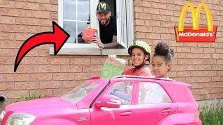 McDonalds Drive Thru Prank Kids Pretend Play  FamousTubeKIDS