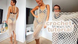 CROCHET BEACH DRESS TUTORIAL  how to make a crochet dress  crochet lace dress pattern ️