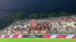 Ultras Vis Boys Pesaro 1898 in casa contro l’Arezzo in Coppa Italia 2024-25.