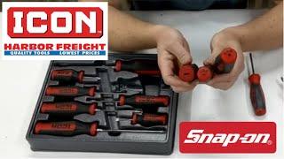 Snap-On VS Harbor Freight - ICON 8pc Screwdriver set - Item # 56508