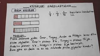 4.sınıf kesirleri karşılaştırma sıralama Büyüklük-küçüklük  @Bulbulogretmen  #4sınıf  #matematik