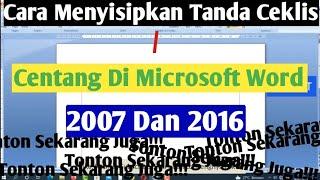 Cara Menyisipkan Tanda Ceklis atau Centang di Microsoft Word 2007 dan 2016 by Hafis GT