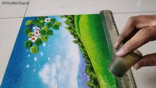 Beautiful Landscape RangoliNature Scenery RangoliNew Year RangoliFestival RangoliSandArt