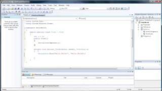 Creating your first program Hello World - C Sharp Visual Studio 2008