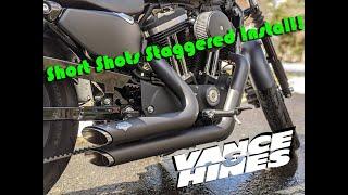 Vance & Hines Short Shots Staggered Install With Sound Comparison on a Sportster Iron 883  - Ep. 2