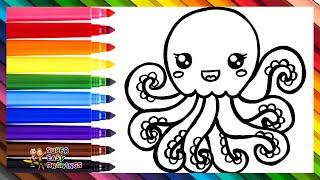 Draw and Color a Cute Octopus  Drawings for Kids