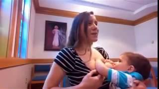 Baby and Mom   Breastfeeding for comfort at church