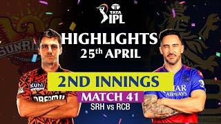 Sunrisers Hyderabad V Royal Challengers Bengaluru  2nd Inns Highlights  MATCH 41  IPL 2024