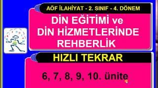 DİN EGİTİMİ ve DİN HİZMETLERİNDE REHBERLİK HIZLI TEKRAR