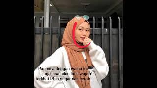 Warna hijab bikin wajah cerah  Tren Hijaber Pashmina Plisket mocca