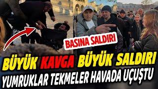 TEKMELER YUMRUKLAR HAVADA UÇUŞTU BİZE SALDİRİ Son Dakika Haberleri -Halk Tv Canlı