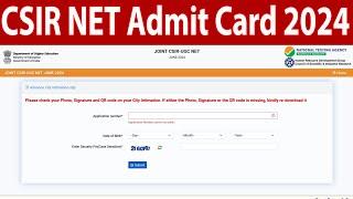 csir admit card 2024 kaisa download kare CSIR NET June 2024 city Intimation Exam Centre Admit Card