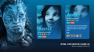 Avatar  Movie Card UI Design in Html & CSS with Cool Hover Effects