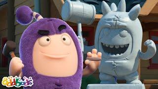 Building Macho Jeff Statue  1 HOUR  Oddbods Full Episode Compilation  Funny Cartoons for Kids