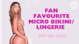 Cleo Clo  Fan fave try-on haul  SEE THROUGH panties lingerie micro bikinis  Only fans model