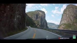 Auto trip on amazing Norwegian roads Forsand - Odda