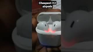 Charging mode i12 Cheapest airpods  amazing viral videos  #shorts