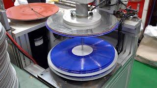 Vinyl Record Mass Production Process. Koreas Only LP Records Manufacturing Factory