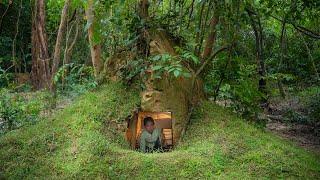 Amazing Girl Build the Most Secret Underground Bamboo House to live in the Wild