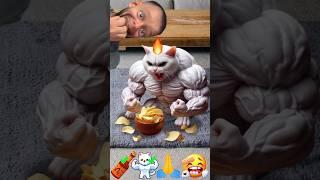 Tom sings muscle cat very angry for hot chips prank emoji