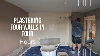 Plastering Four Walls In Four Hours